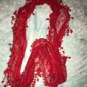 Lace Hearts Infinity Scarf